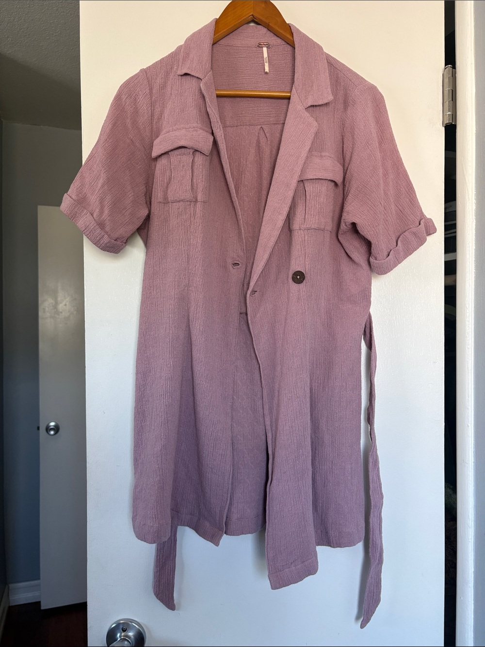 Free People Dusty Rose Shirt Mini Dress - Picture 2 of 7